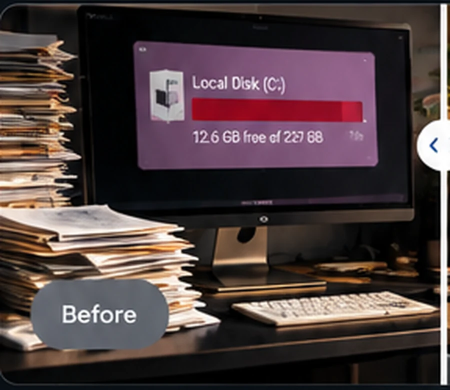 Cluttered desktop concept