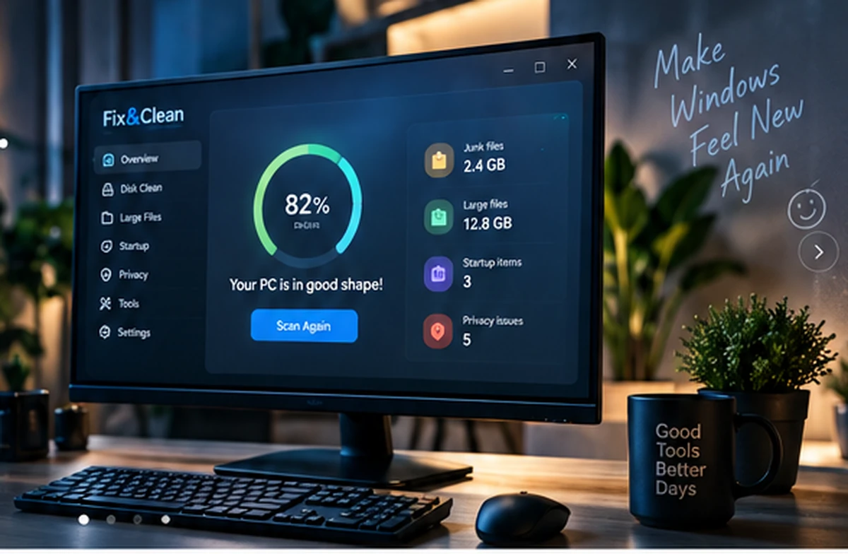 Generated Fix and Clean desktop software concept